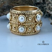 Unikate Silber Ring 925 Grösse 59 mit Perlen