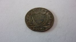 Kantonalmünze : Kanton Aargau , 1 Batzen  1808 ,sehr schön