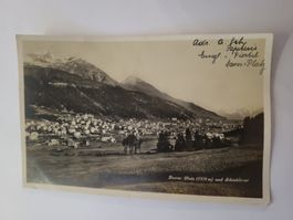 Alte Ansichtskarte Davos-Platz mit Schiabhörnern Rmu