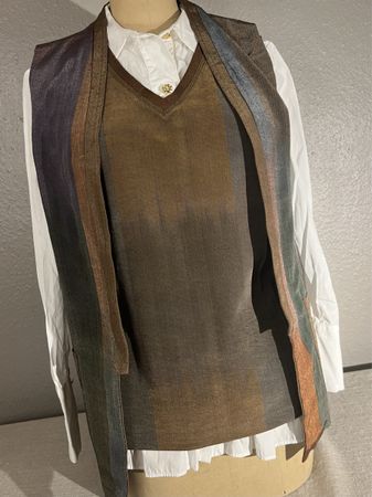 Ensemble Gilet NAGADA Égypte Marron Taille S/M lin soie