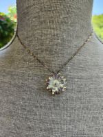 Antike Halskette Blume echtes Sterling Silber
