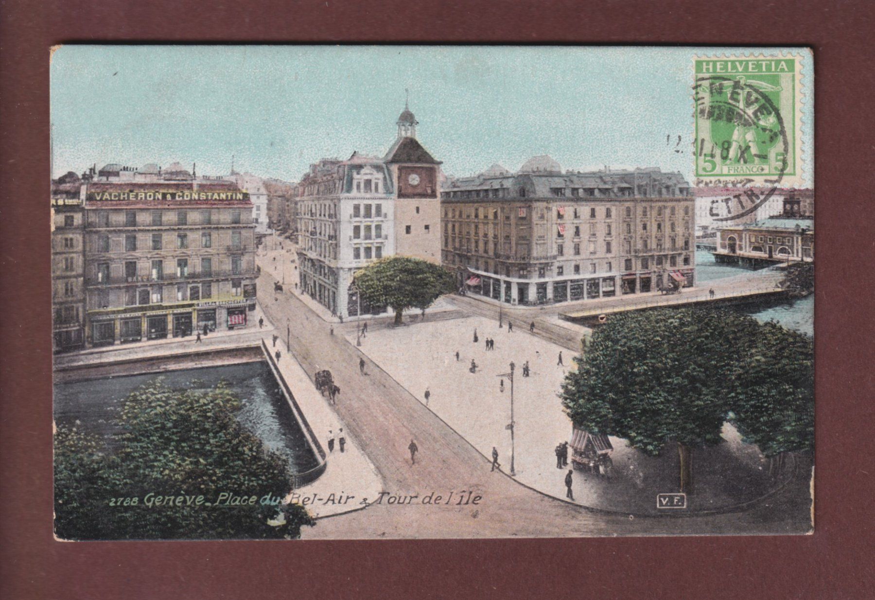 Ansichtskarten: GENEVE - Place Bel-Air - 1908 – Gebraucht aus Pully von nicecards