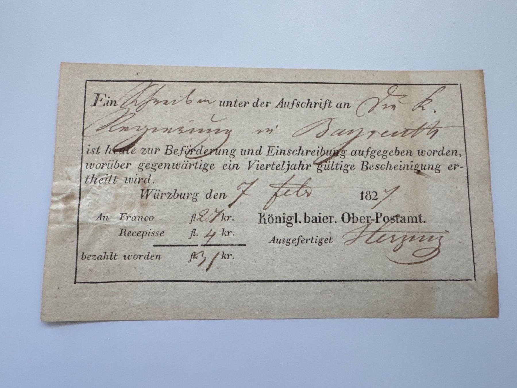 Alle Briefmarken: Königl. baier. Ober-Postamt Einschreibung – Gebraucht aus Küssnacht am Rigi von POSTOMASTER