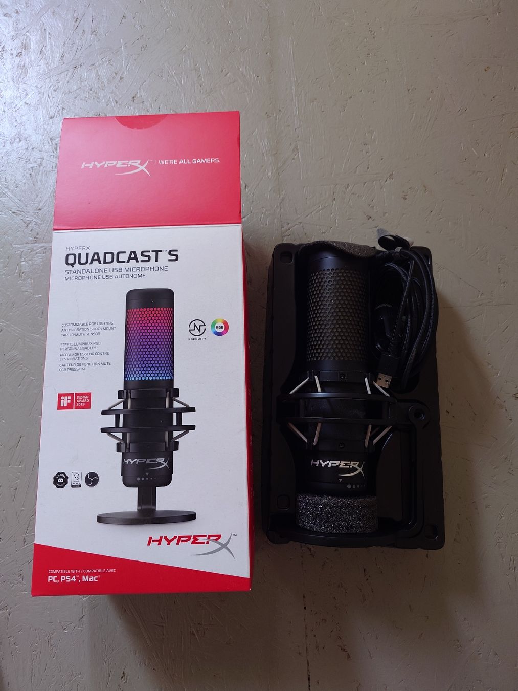 Hyperx Microfoni: HyperX QuadCast S + Logilink Mikrofonarm – Usato da Aadorf venduto da Dna77