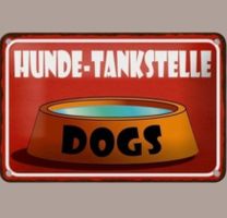🔥 HUNDE-TANKSTELLE Blechschild 🎀 12x18cm OVP 🔥