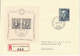 100 Jahre Briefmarken in Blockform 1943, FDC