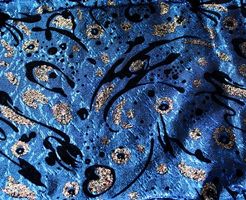 Stoff blau mit Glitter