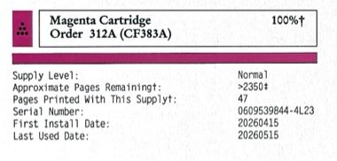 Hewlett Packard Cartucce per stampanti & toner: HP 312a Magenta – Usato da Zürich venduto da mvogelsanger 1