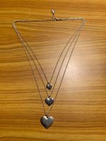 Halskette Schmuck silberfarben Herz Herzen Love