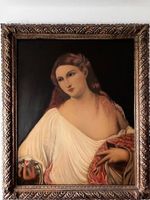 Dipinto antico di donna con cornice dorata - Affare!