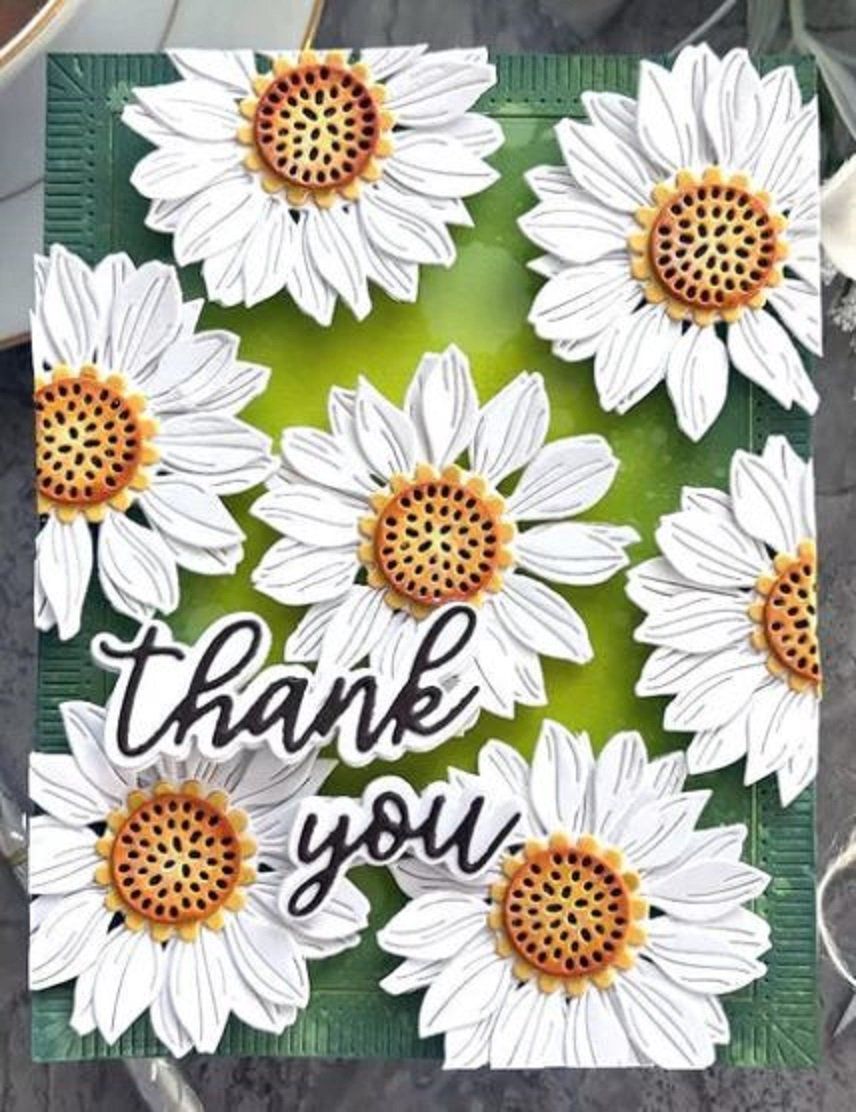 Sciablone: Spellbinders Dies ** Sunflower ** – Nuovo e nell'imballaggio originale da Rubigen venduto da rofi100 1