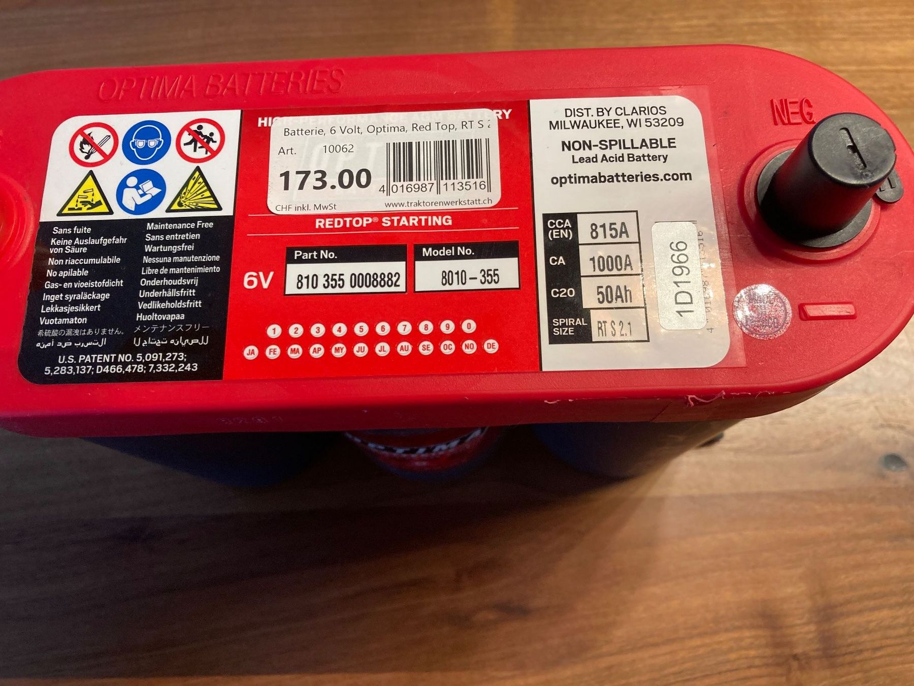 Batterie: Neue 6 Volt Batterie Optima – Nuovo (secondo la descrizione) da Willisau venduto da Hans515 1