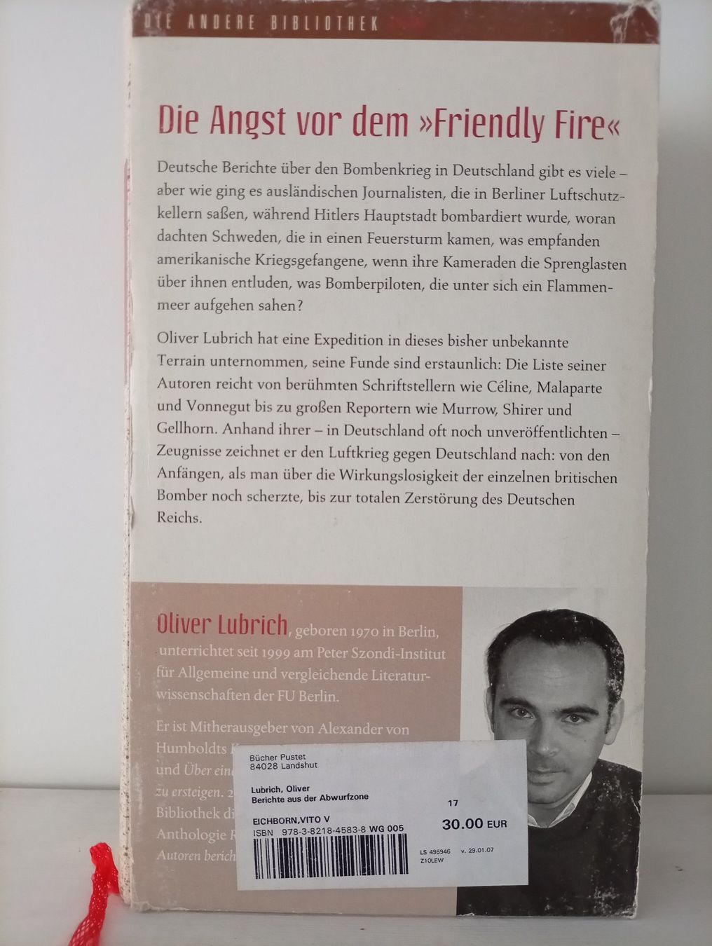 Libri: Berichte aus der Abwurfzone,  Oliver Lubrich – Usato da Locarno venduto da edn.vintage 2