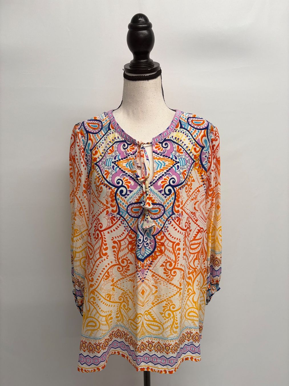 Camicette: Hale Bob Bluse mit buntem Ethno-Muster Gr. L Tunika Seide – Nuovo (secondo la descrizione) da Regensdorf venduto da secondchancefashion 1