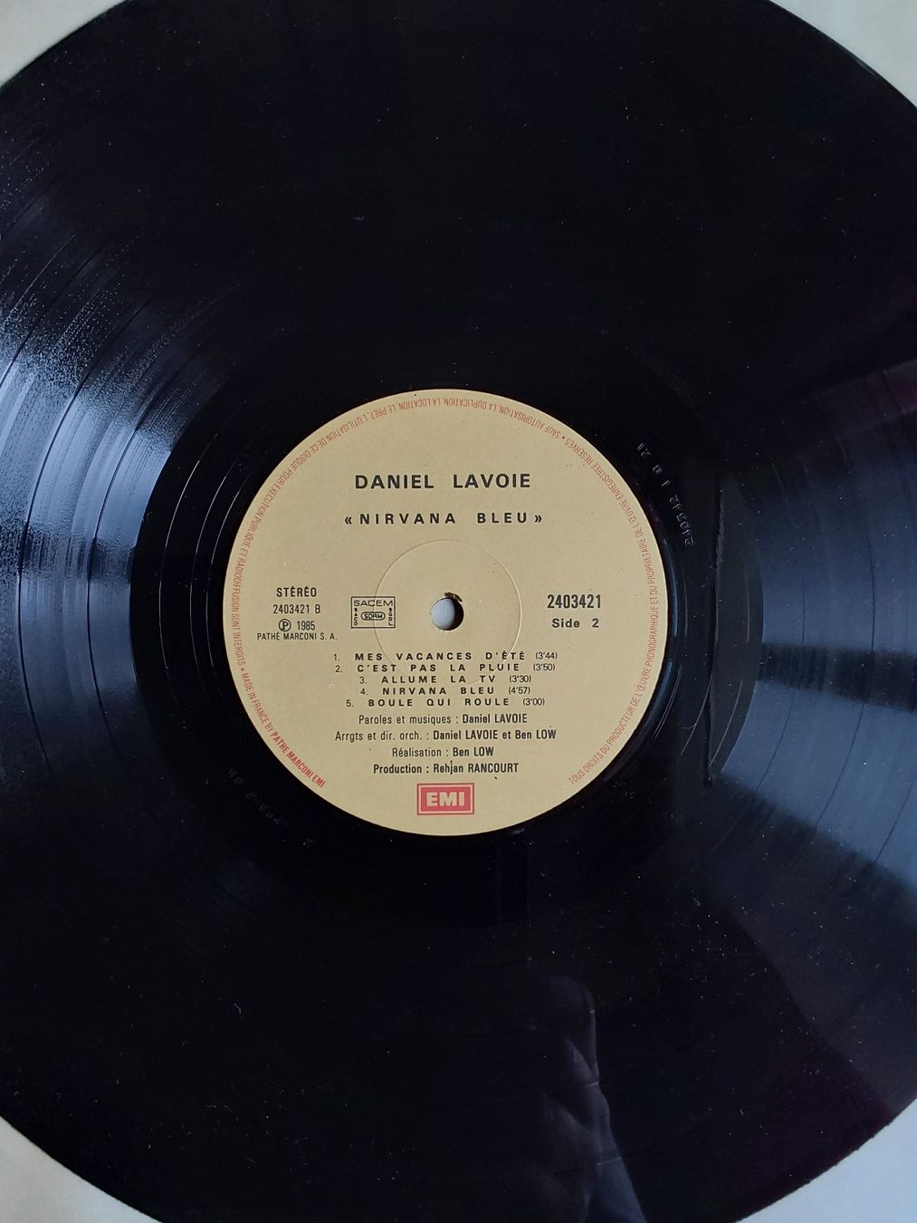 Vinyles: Vinyl LP Daniel Lavoie - Nirvana Bleu - 1985 – D'occasion à Villeret par Fil11 3