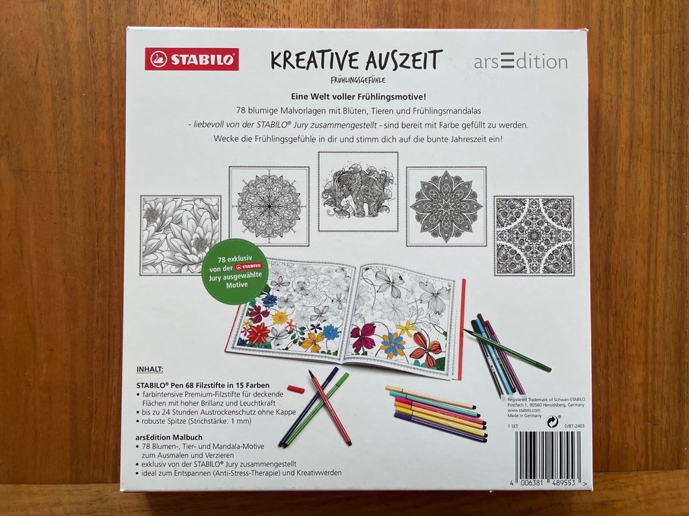 Stabilo Kreative Auszeit 15 Filzstifte + 78 Malvorlagen NEU | Kaufen