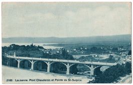 Lausanne, Pont Chauderon, St-Sulpice, circulée 1927