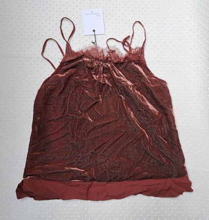 Noa Noa Top mit Spitze, Braun, Gr. 36, Neu mit Etikett