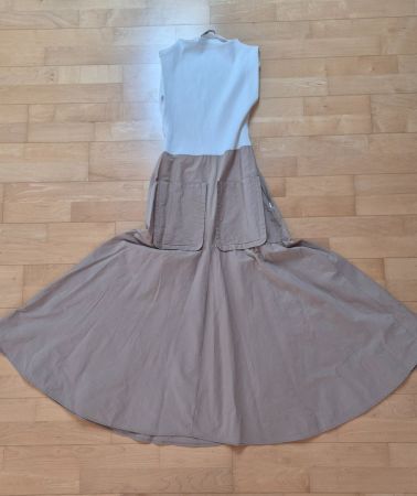 Kleid beige weiss Grösse M ( 28) Baumwolle Faltenrock Zara