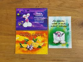 Diddl alte vintage Postkarten Set Nr. 23-q, 57, 88-a Rarität