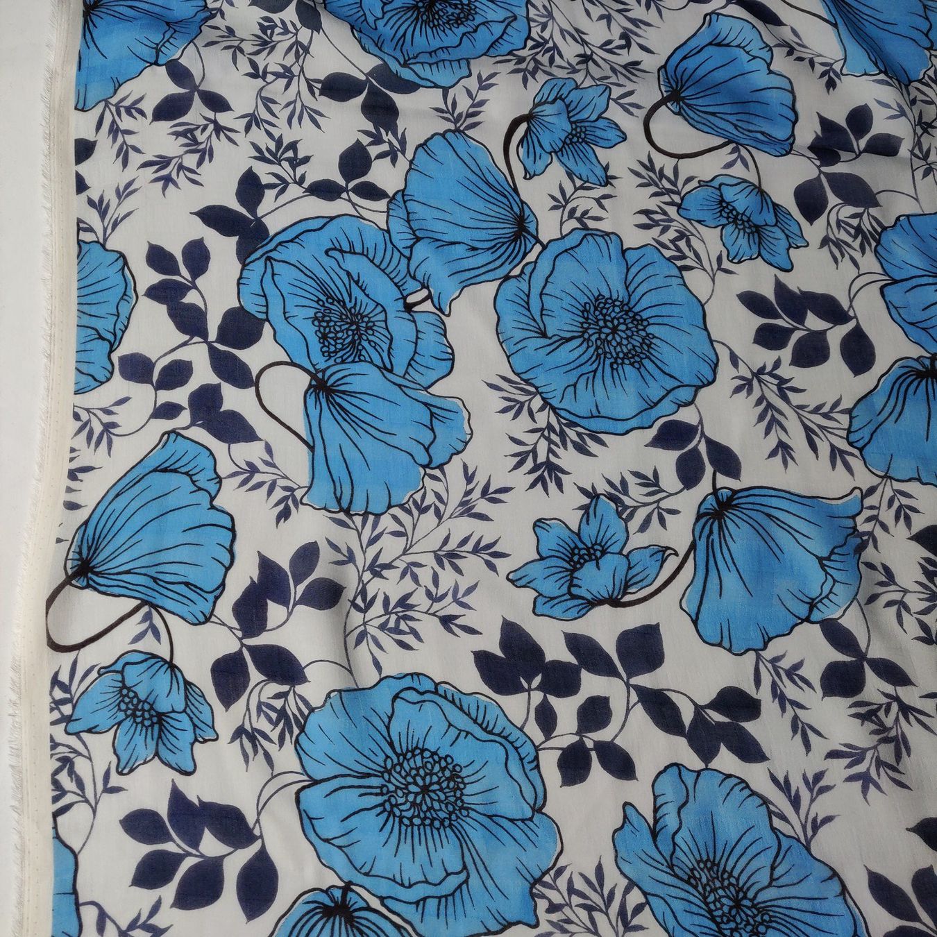 Tessuti: Seide Batist 70% Baumwolle 30% 1.60x1.40m Blauer Mohn – Nuovo (secondo la descrizione) da Lufingen venduto da Voyager7 5