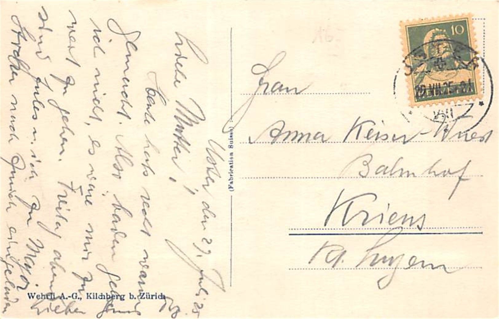 Cartes postales: Uster und die Alpen – D'occasion à Ottikon b.Kemptth. par Neptun1974 1