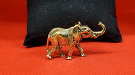 Goldener Elefant Deko Glücksbringer Metall Vintage Style