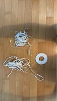 3 Netzwerkkabel weiss flach, gebrauchter Zustand
