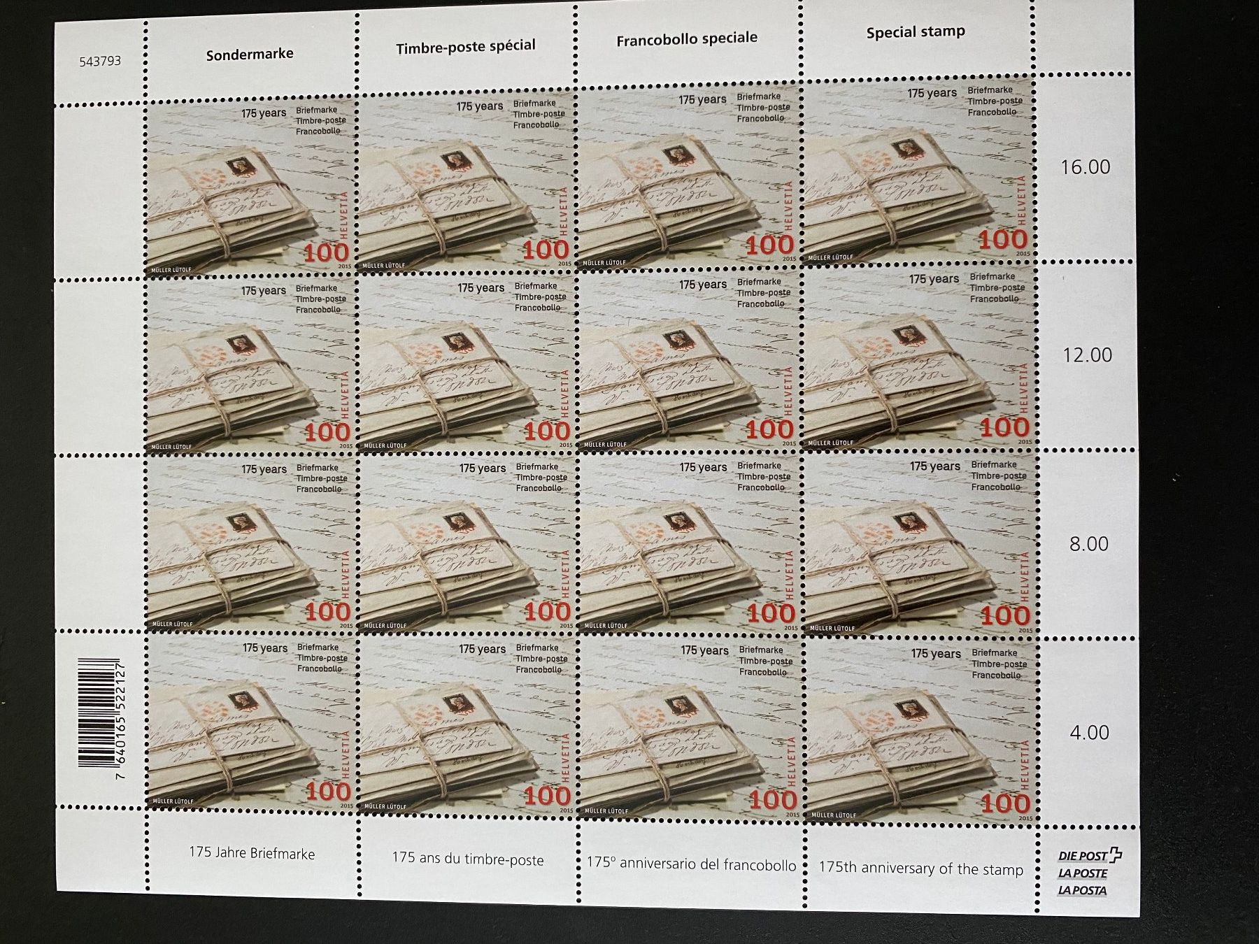 Tutti i francobolli: 2015 Bogen  **  175 Jh Briefmarke  postfrisch – Nuovo (secondo la descrizione) da Niederrohrdorf venduto da leni29