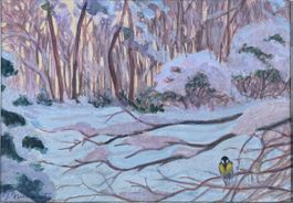 Jean Edmond Burnand (1925–2014), Paesaggio invernale – “Bois
