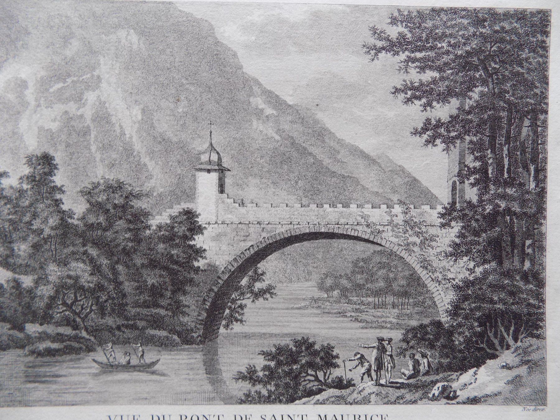 Incisioni: Vue du Pont de Saint Maurice – Usato da Risch venduto da Antikfee 2