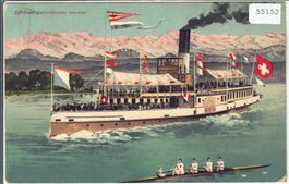 Zürichsee - Salondampfer Helvetia - Litho