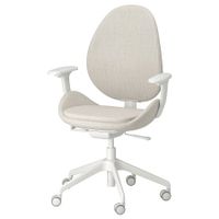 Drehstuhl mit Armlehnen, IKEA HATTEFJÄLL, beige/weiss