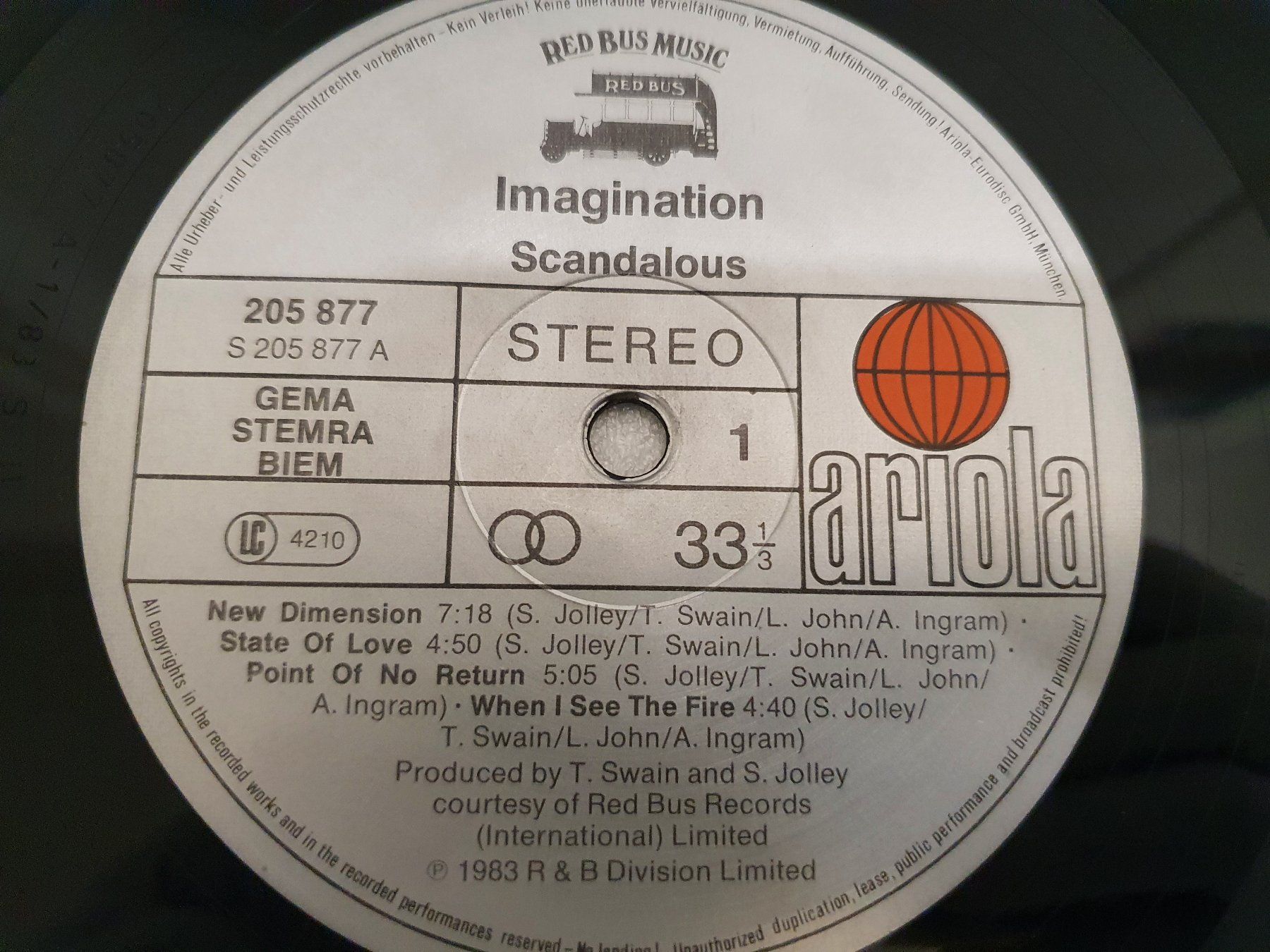 Dischi in vinile: Imagination – Scandalous – Usato da Uster venduto da Vinyl-Leidenschaft 4