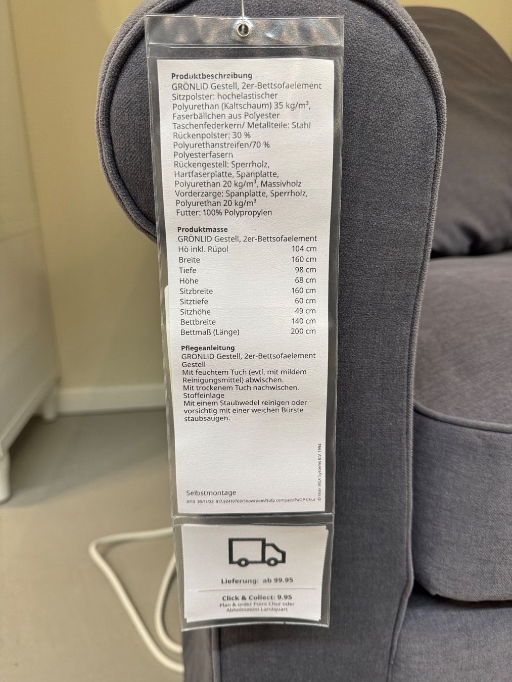Divani: IKEA 3er Sofa mit Schlaffunktion grau – Usato da Chur venduto da kat_9dnw 7