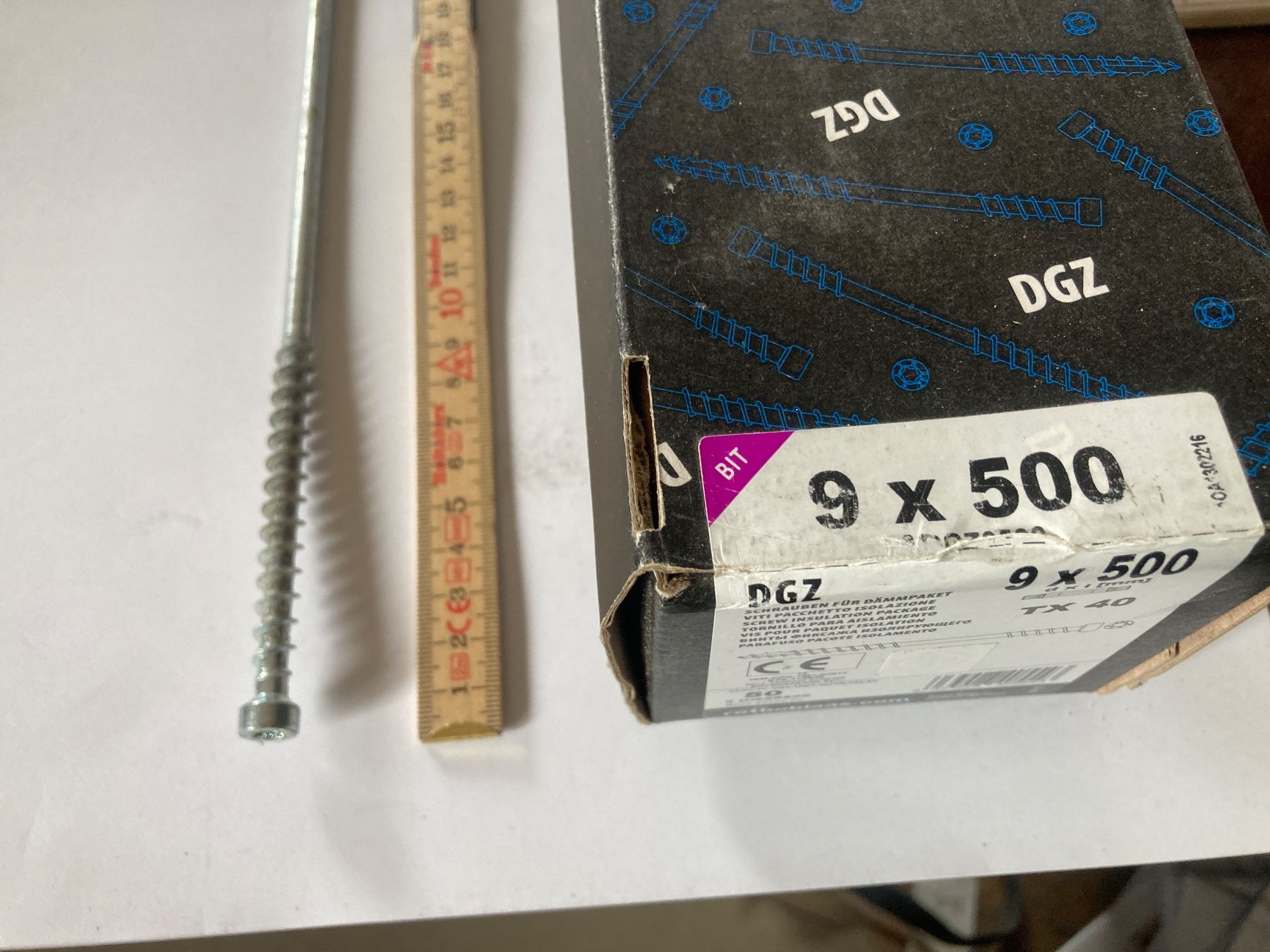Ferramenta: Vis Rothoblaas DGZ 9x500 mm. à double filet pour isolant – Nuovo e nell'imballaggio originale da Villaz-St-Pierre venduto da Matierart 2