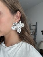 Silver floral earrings
