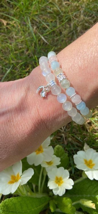 Bracciali & Braccialetti: Edelstein Armband Morganit / Beryll mit Silber auf Mass – Nuovo e nell'imballaggio originale da Zuzwil SG venduto da Lemliskat 4