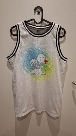 Ice White Basketball Sleeveless Jersey, Size S