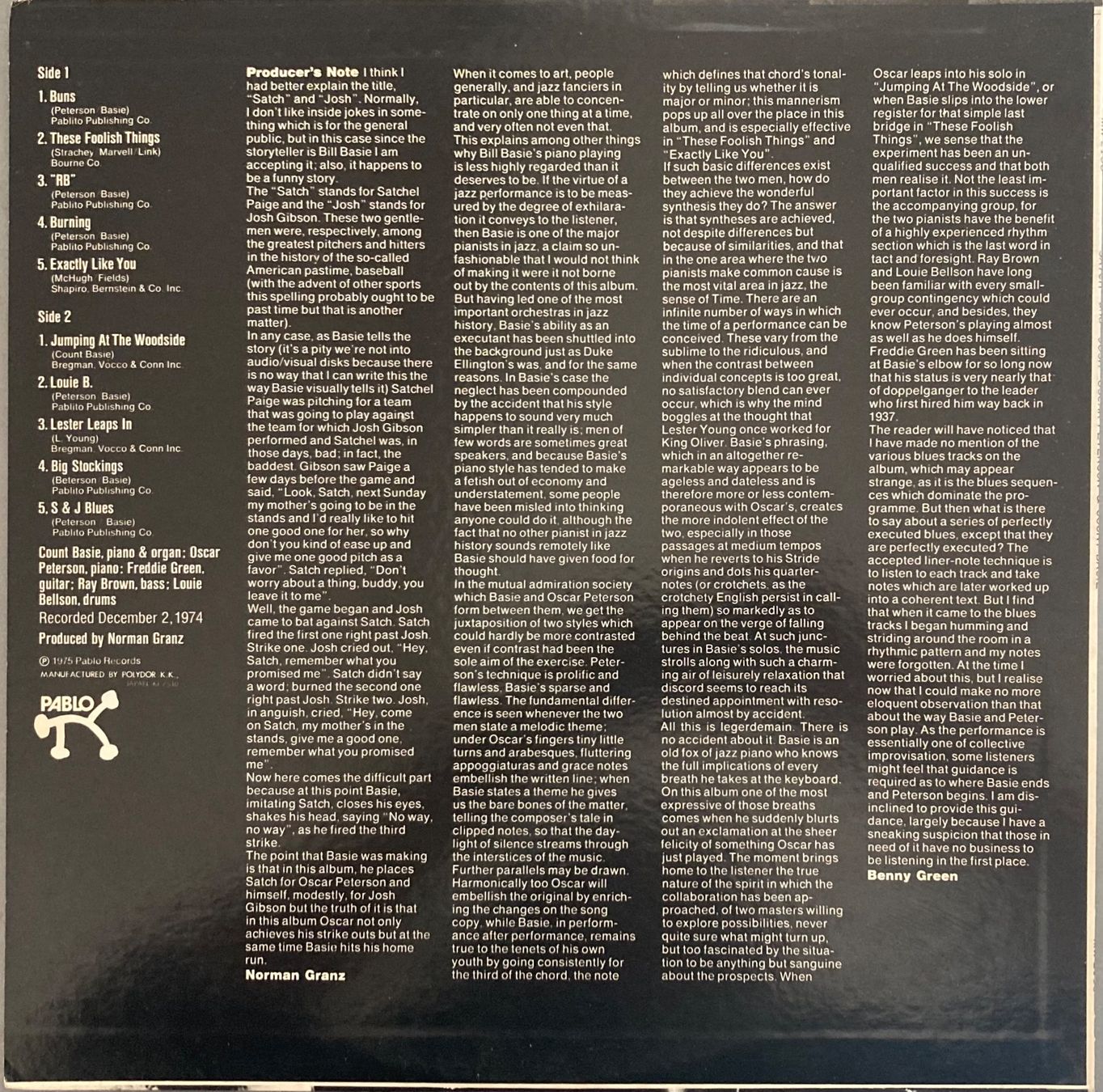 Dischi in vinile: OSCAR PETERSON AND COUNT BASIE - SATCH AND JOSH – Usato da Poliez-Pittet venduto da Newtown-Records 1