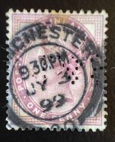 Briefmarke GB Queen Victoria 1881 Stempel Manchester 1899
