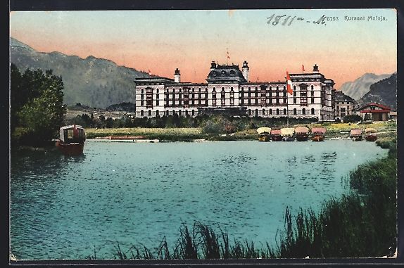 Cartes postales: AK Maloja, Kursaal mit Bergen, 1908 – D'occasion à Berlin par bartko-reher