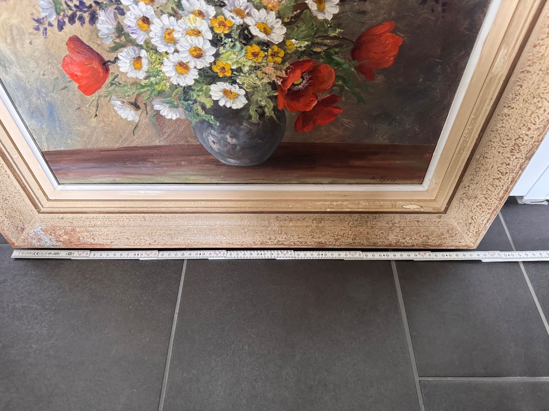 Gemälde: Wunderschönes altes Bild Gemälde Blumenstrauss von A. Boss – Gebraucht aus Rothrist von Fondgruebe 7