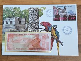 Notenbrief Bankfrische 1-Lempira-Banknote aus Honduras
