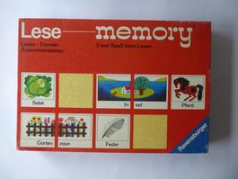 Schönes Lernspiel Lese Memory, 143 Karten Ravensburger, 1971