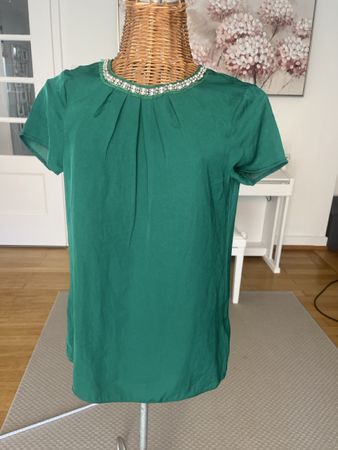 Bluse Esprit grün mit Perlenbesatz, 34/36
