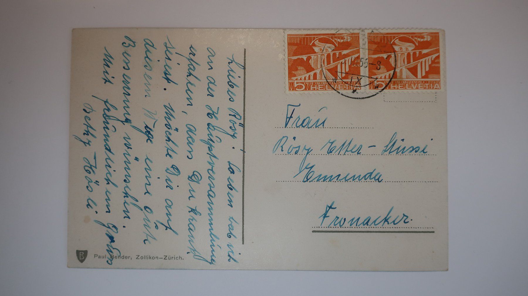 Ansichtskarten: Lugano Panorama 1956 – Gebraucht aus Cormoret von Pascalll2001 2