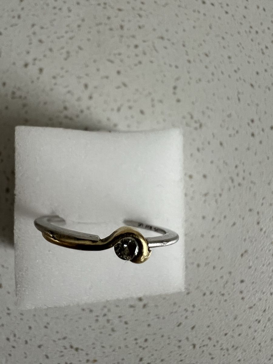 Anelli: Platin Ring mit Gelbgold und Stein – Usato da Abtwil SG venduto da ale2002 4