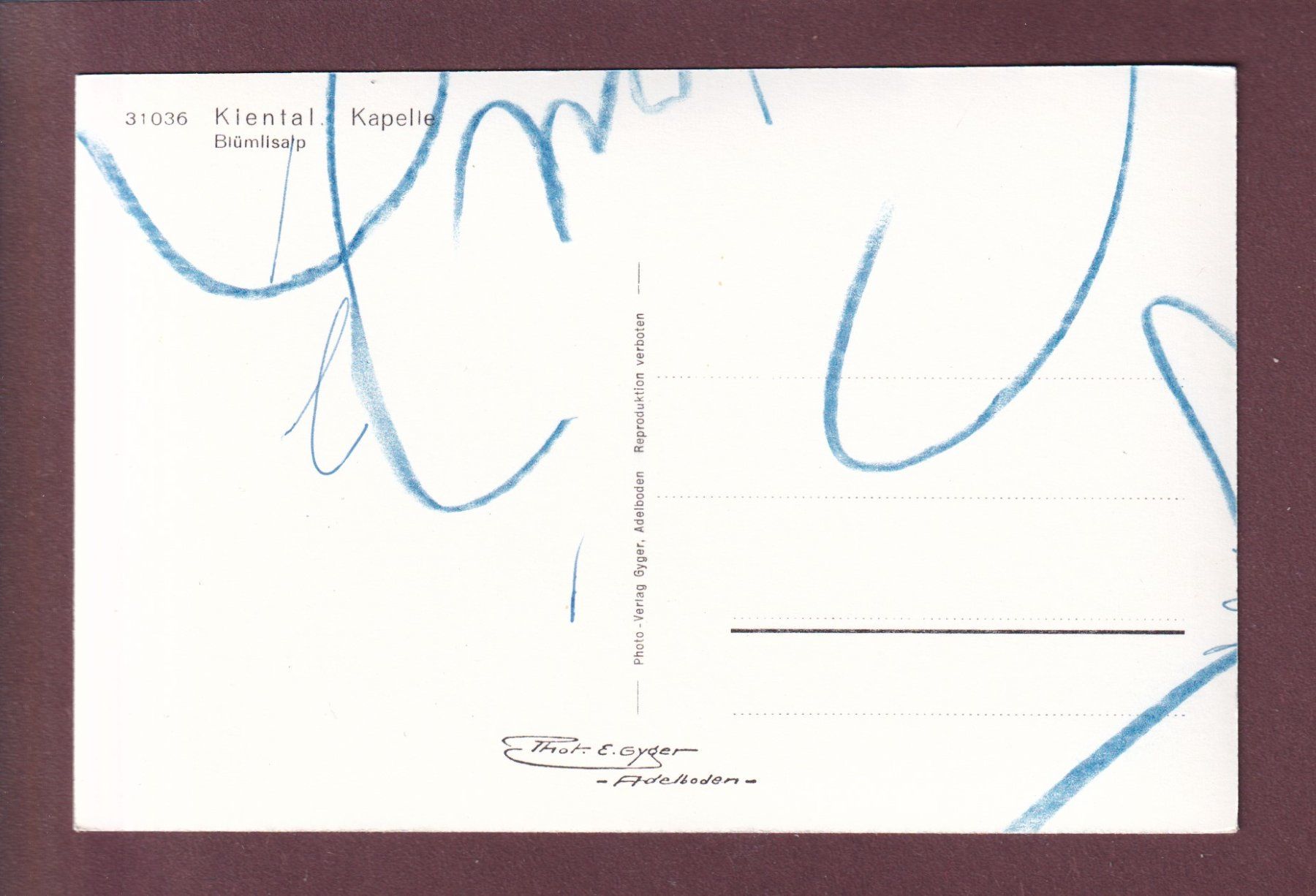 Cartoline postali: KIENTAL - Kapelle – Usato da Pully venduto da nicecards 1