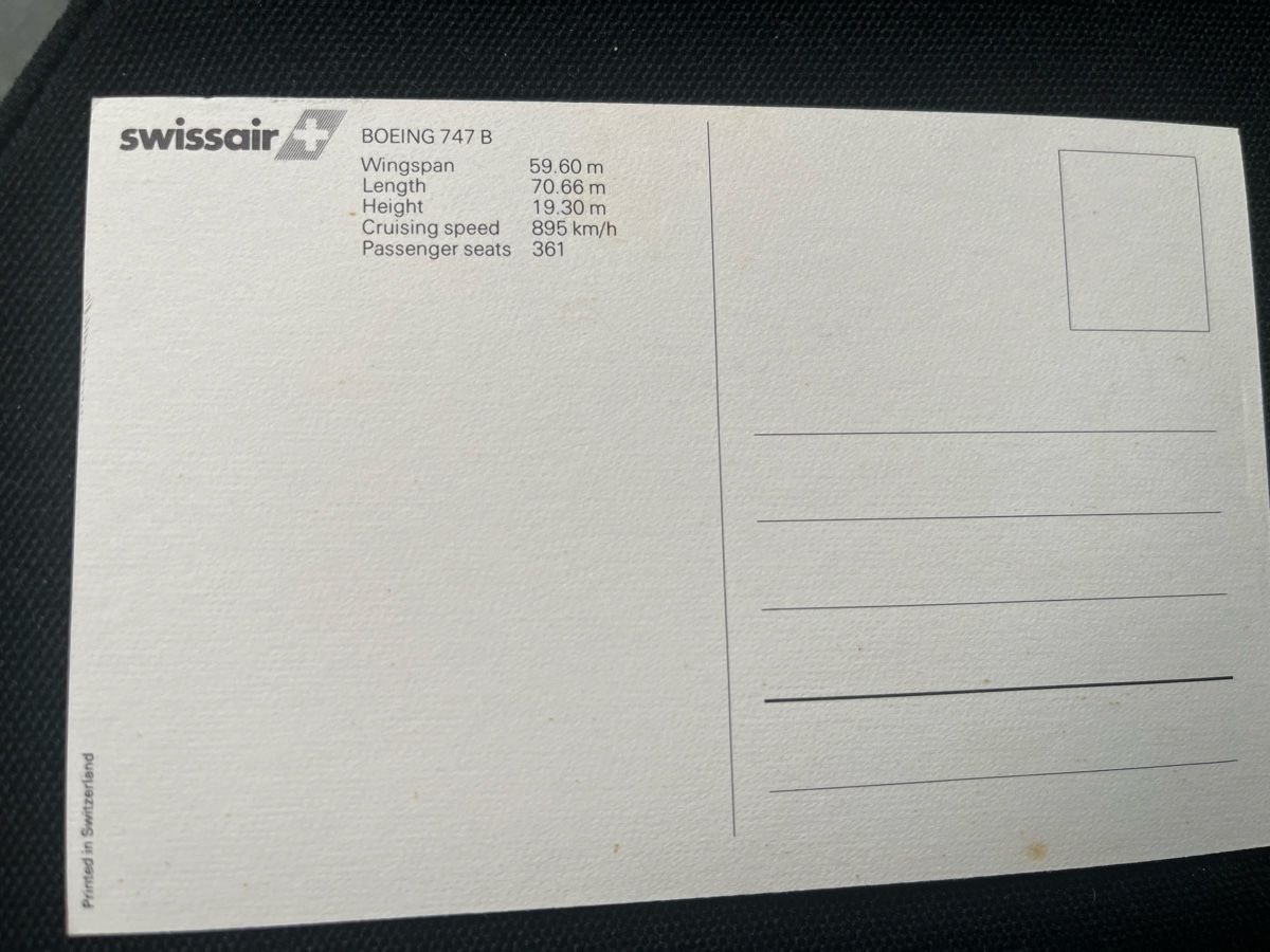 Cartoline postali: AK Swissair Boing 747 B – Usato da Romanshorn venduto da Apfelschuss 1